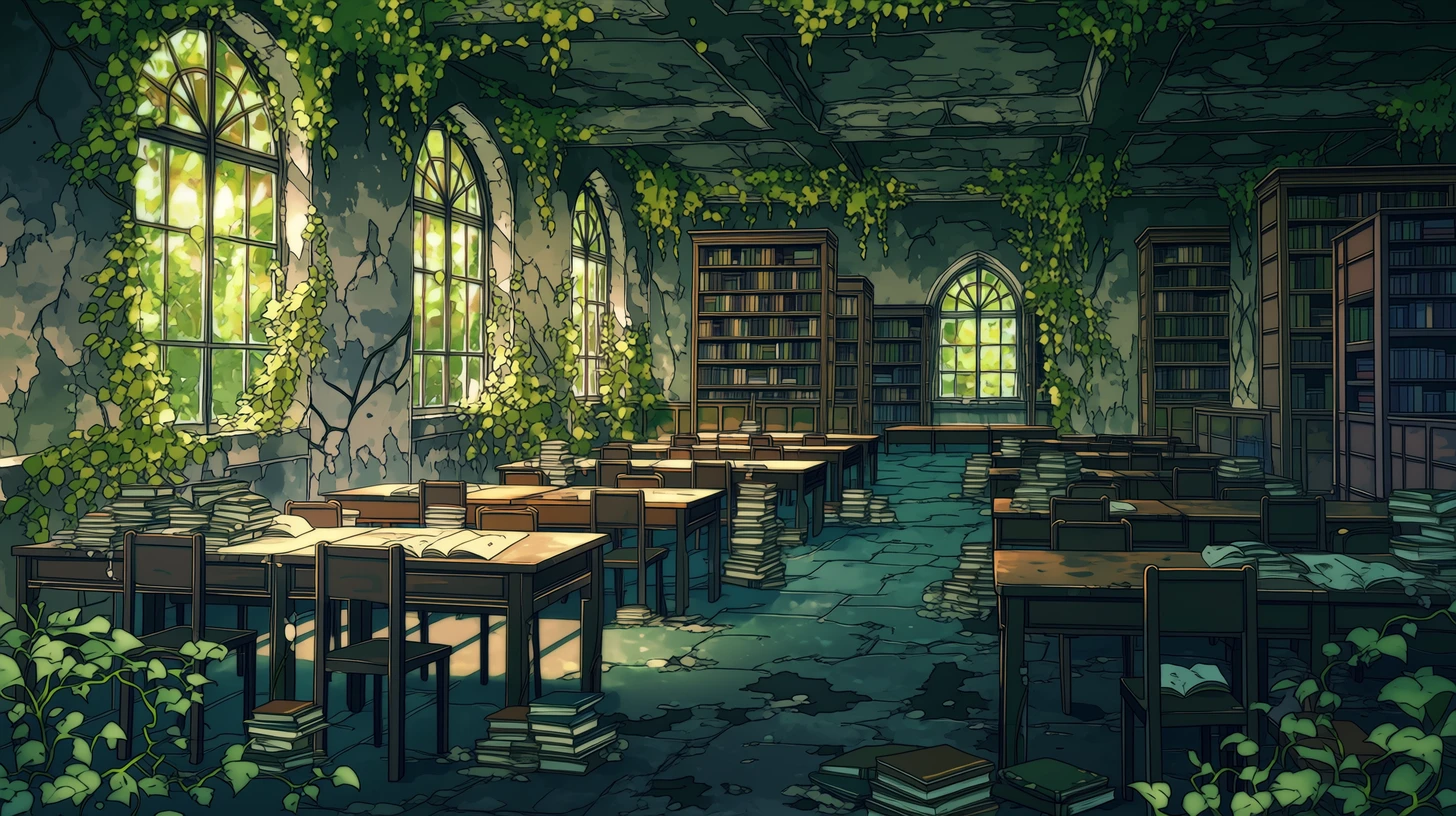学園の図書館